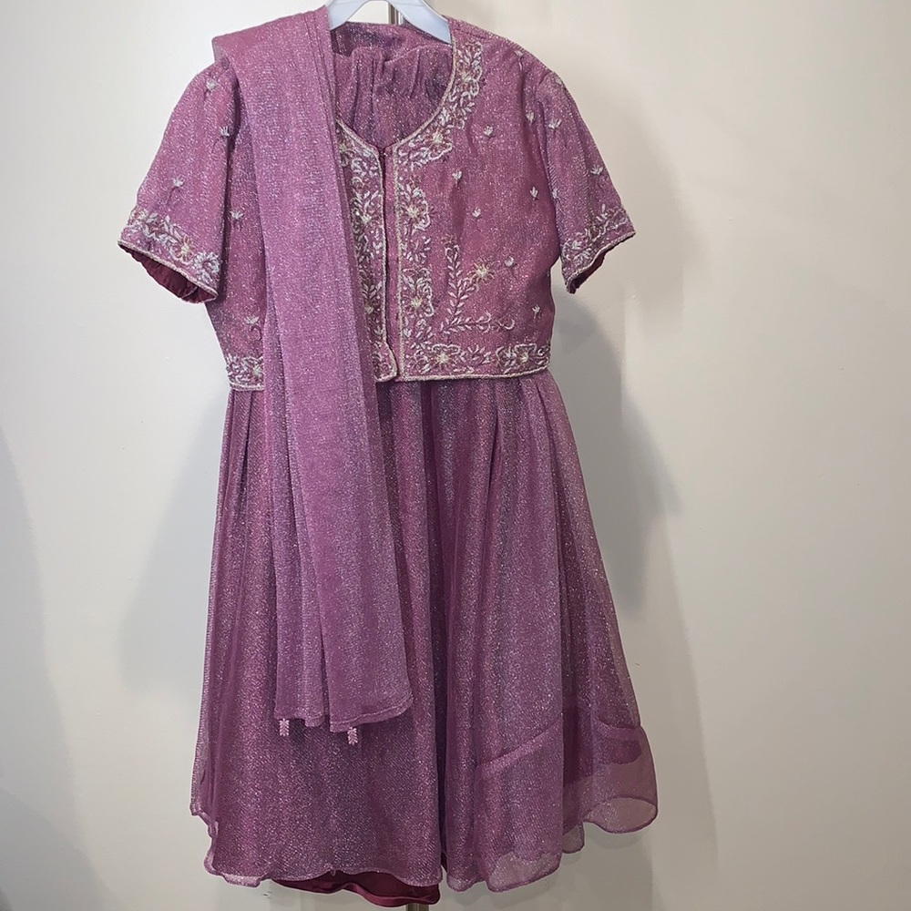 Purple/lavender sparkly Lehenga (3 piece)